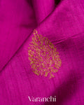 Magenta Pure Raw Silk Handloom Saree