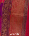 Magenta Tricolour Rangkaat Raw Silk Handloom Saree
