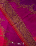 Magenta Tricolour Rangkaat Raw Silk Handloom Saree