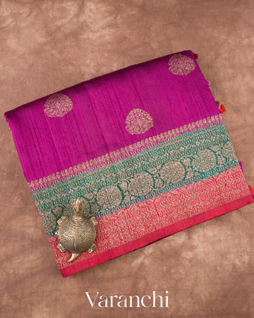 Royal Purple Pure Raw Silk Handloom Saree