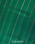 Bottle Green Raw Silk Handloom Borderless Saree