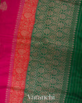 Hot Pink Pure Raw Silk Handloom Saree