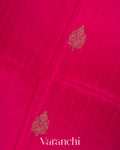 Hot Pink Pure Raw Silk Handloom Saree