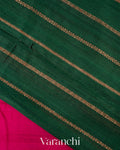 Rani Pink Raw Silk Handloom borderless Saree