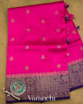 Rani Pink Pure Raw Silk Handloom Saree