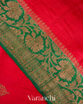 Red Pure Raw Silk Handloom Saree