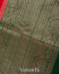 Bright Red Pure Raw Silk Handloom Saree