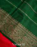 Bright Red Pure Raw Silk Handloom Saree