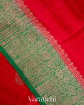 Bright Red Pure Raw Silk Handloom Saree