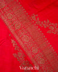 Red Leheriya Pure Raw Silk Handloom Saree
