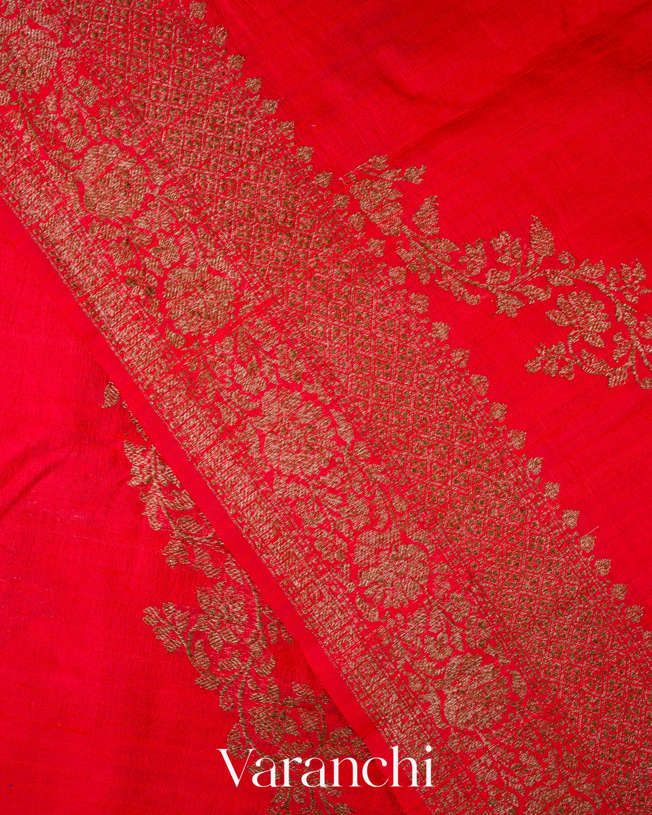 Red Leheriya Pure Raw Silk Handloom Saree