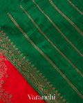 Red Leheriya Pure Raw Silk Handloom Saree