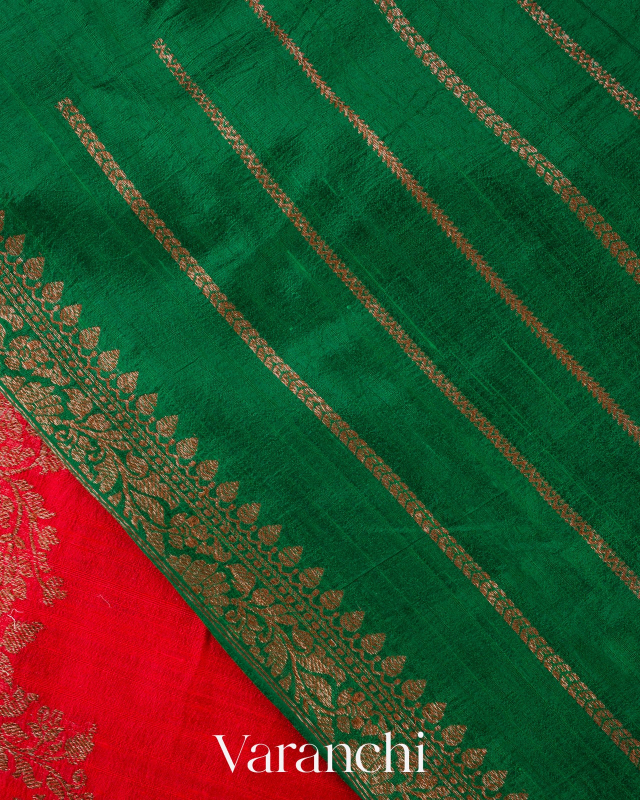 Red Leheriya Pure Raw Silk Handloom Saree