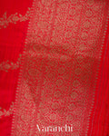 Red Leheriya Pure Raw Silk Handloom Saree