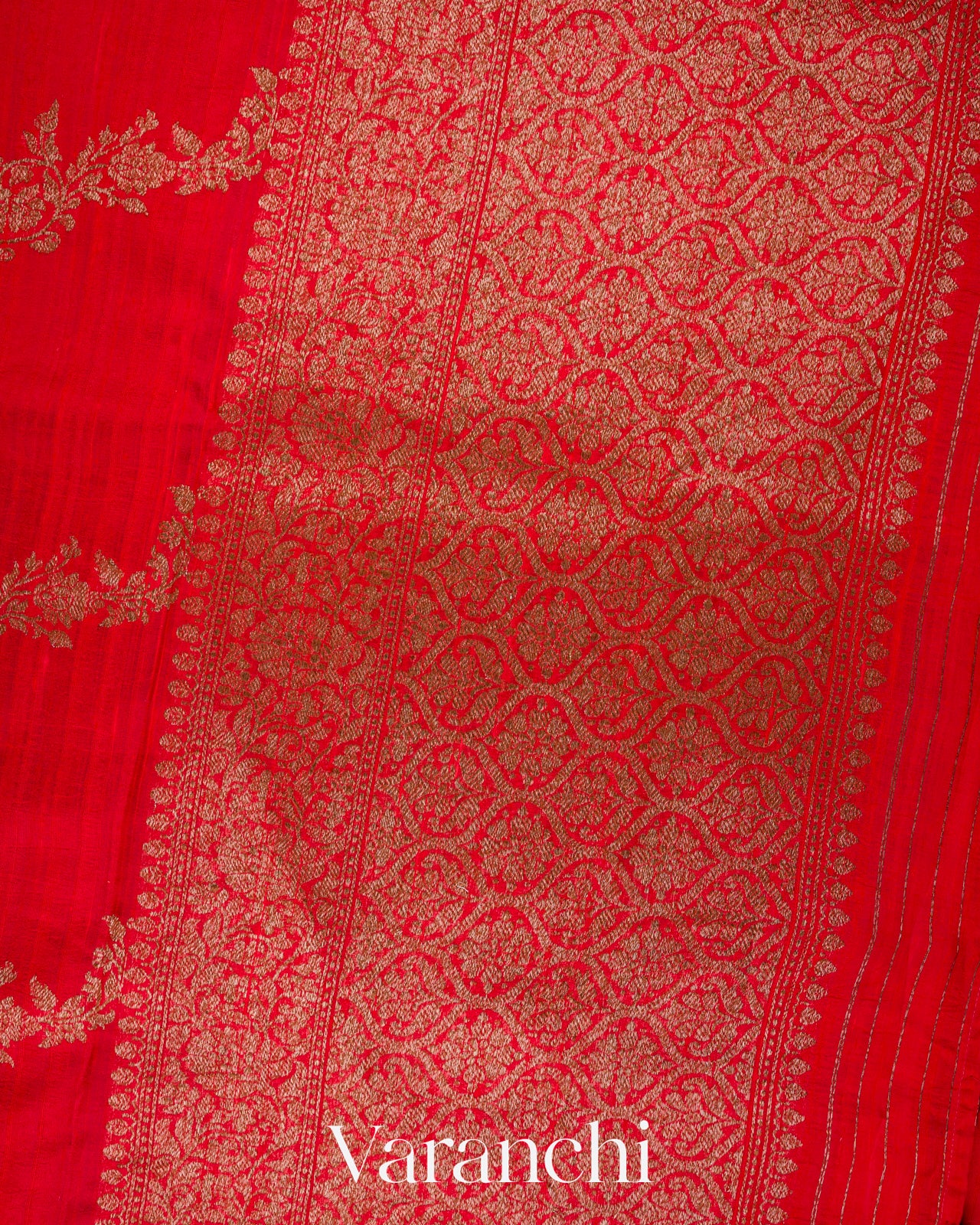 Red Leheriya Pure Raw Silk Handloom Saree