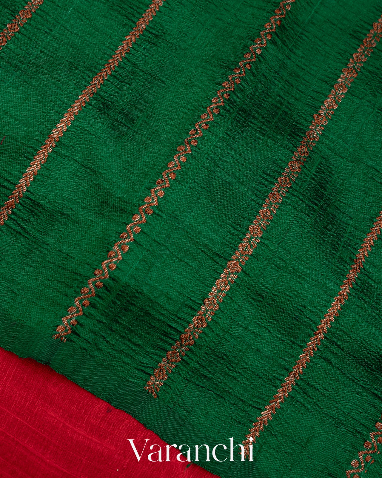 Red Borderless Pure Raw Silk Handloom Saree