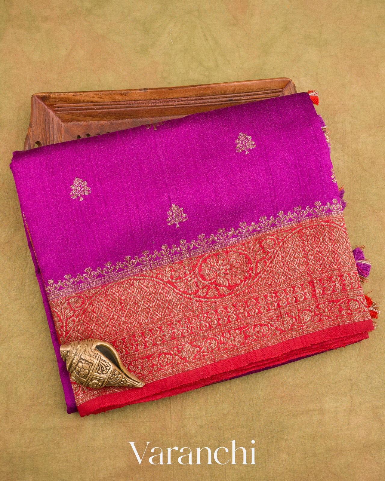 Magenta Purple Pure Raw Silk Handloom