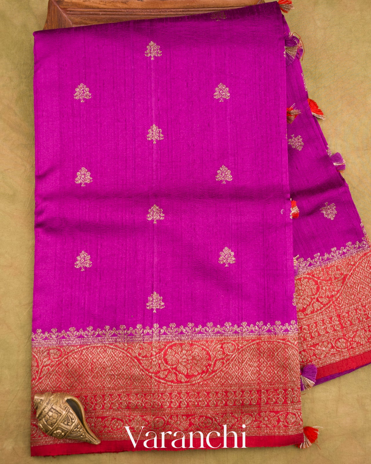 Magenta Purple Pure Raw Silk Handloom