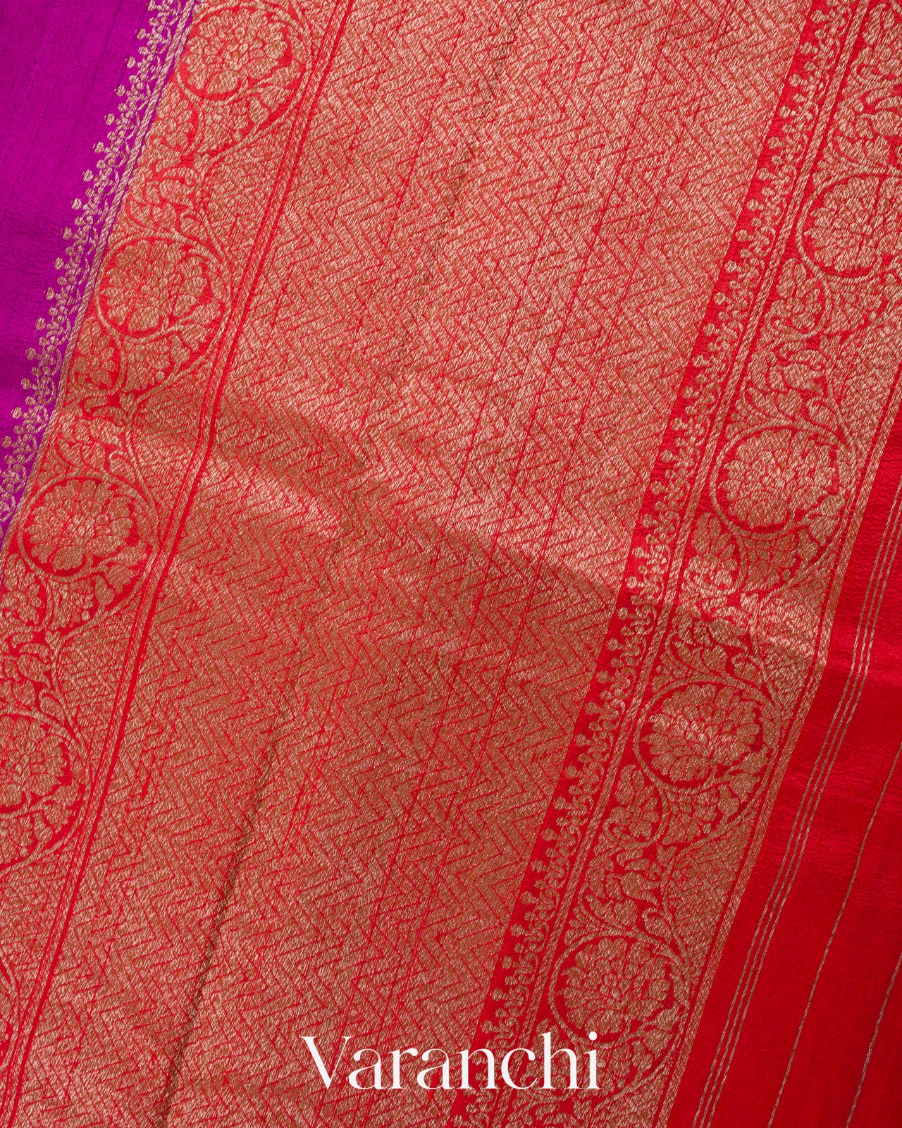 Magenta Purple Pure Raw Silk Handloom