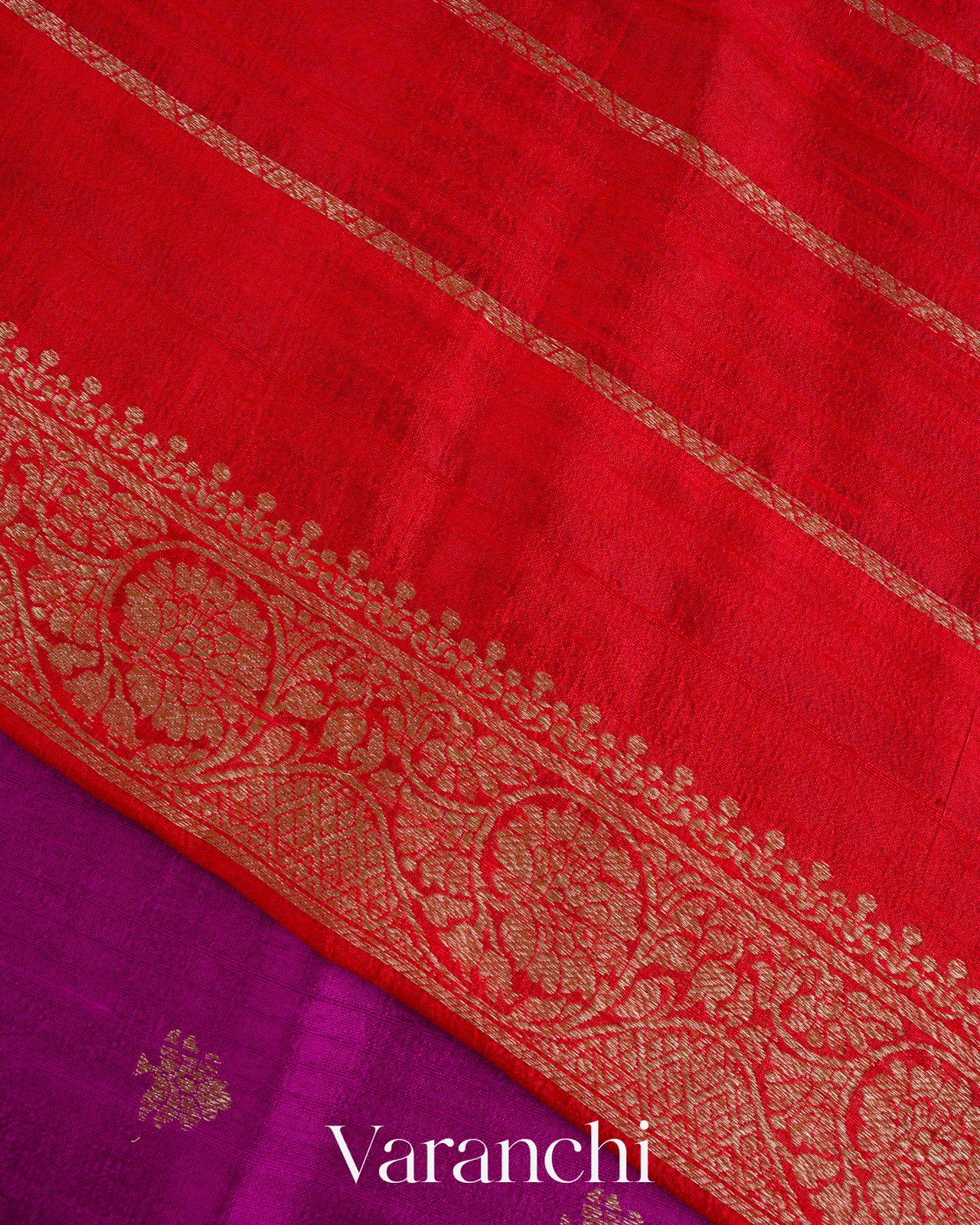 Magenta Purple Pure Raw Silk Handloom