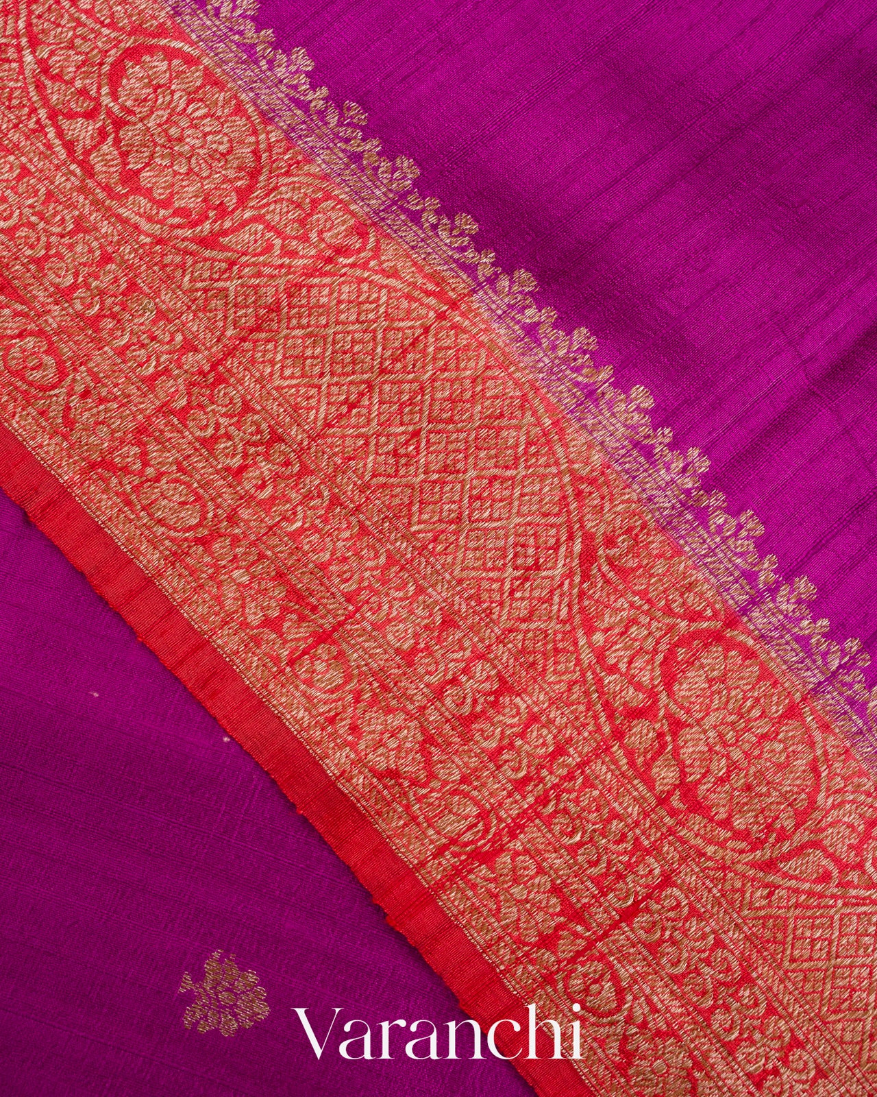 Magenta Purple Pure Raw Silk Handloom