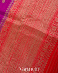 Magenta Pure Raw Silk Handloom Saree