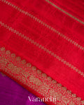 Magenta Pure Raw Silk Handloom Saree