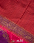 Magenta Tricolour Rangkaat Raw Silk Handloom Saree