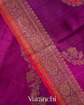 Magenta Tricolour Rangkaat Raw Silk Handloom Saree
