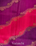 Magenta Tricolour Rangkaat Raw Silk Handloom Saree
