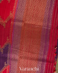 Purple Tricolour Rangkaat Raw Silk Handloom Saree