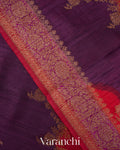 Purple Tricolour Rangkaat Raw Silk Handloom Saree