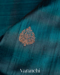 Shades Of German Blue Shibori Raw Silk Handloom Saree