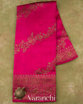 Magenta Leheriya Pure Raw Silk Handloom Saree