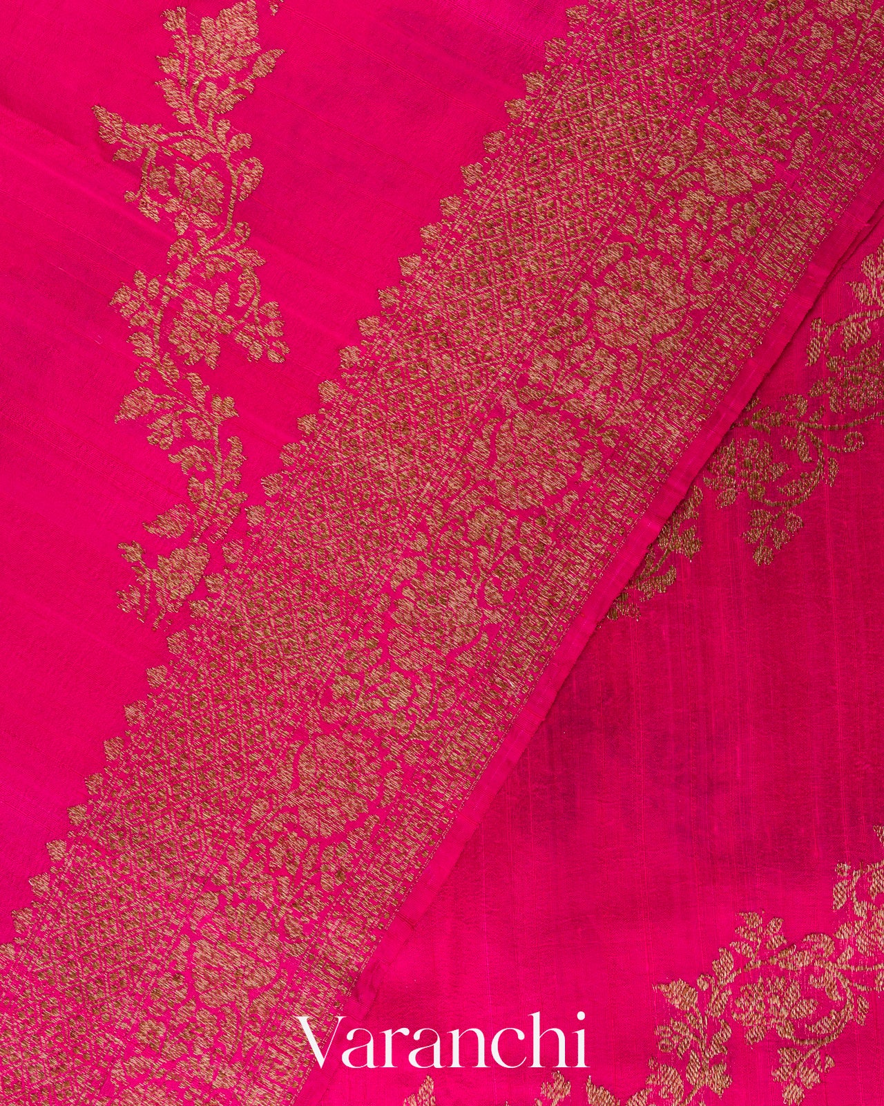 Magenta Leheriya Pure Raw Silk Handloom Saree