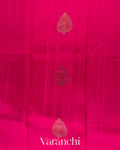 Bright Rani Pink Borderless Pure Raw Silk Handloom Saree
