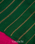 Rani Pink Borderless Pure Raw Silk Handloom Saree