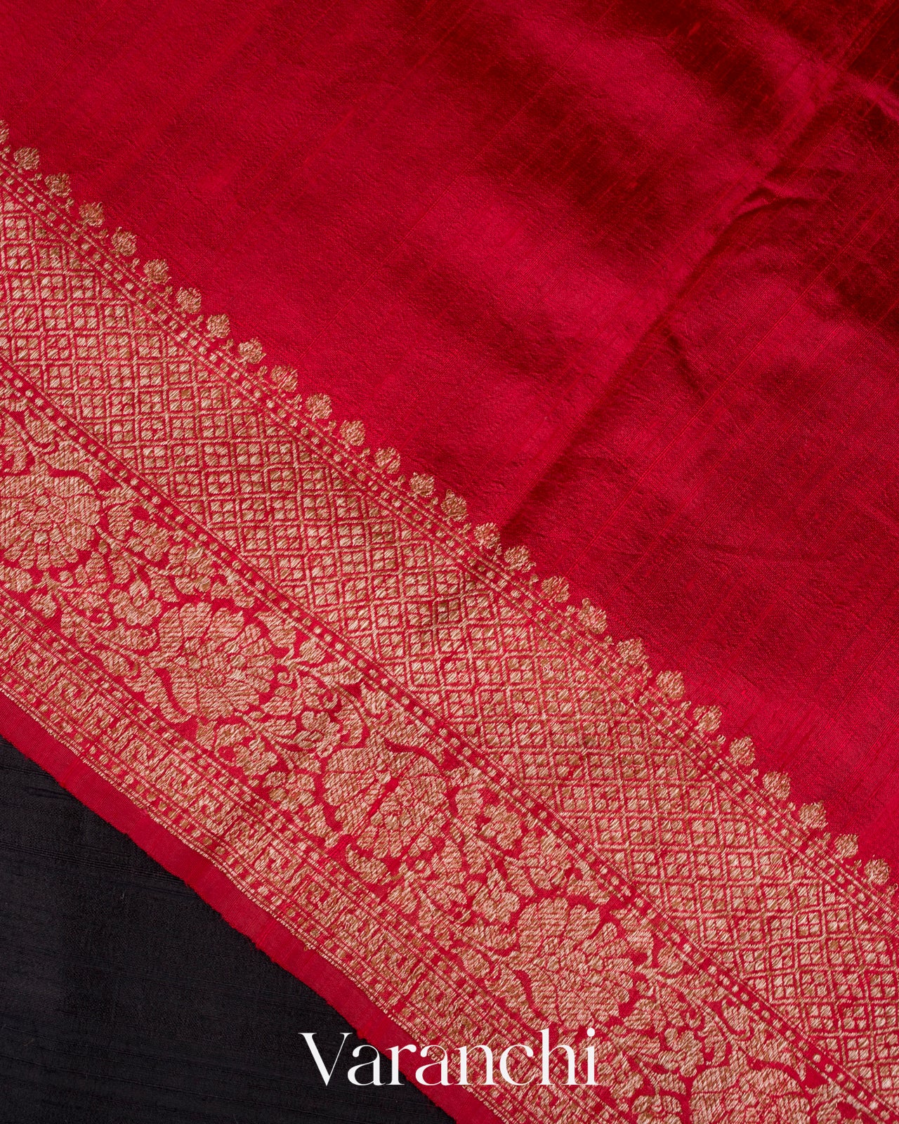 Deep Black Pure Raw Silk Handloom Saree