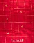 Chilli Red Checks Raw Silk Handloom Saree