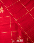 Chilli Red Checks Raw Silk Handloom Saree