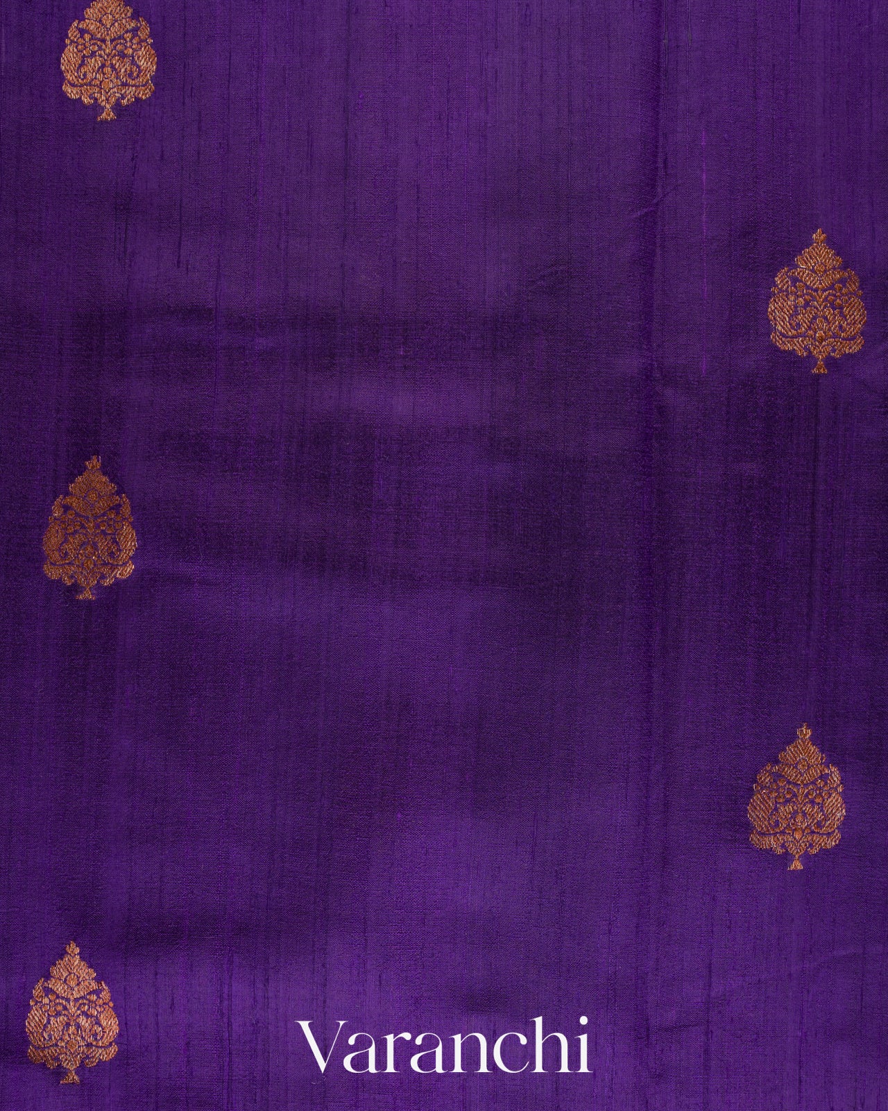 Royal Violet Pure Raw Silk Handloom Saree 
