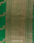 Emerald Green Leheriya Pure Raw Silk Handloom Saree