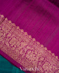 Peacock Blue Pure Raw Silk Handloom Saree