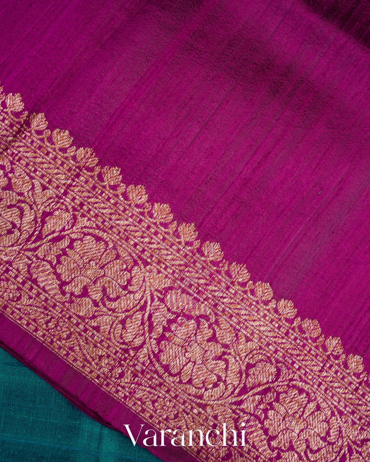 Peacock Blue Pure Raw Silk Handloom Saree