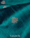 Peacock Blue Pure Raw Silk Handloom Saree