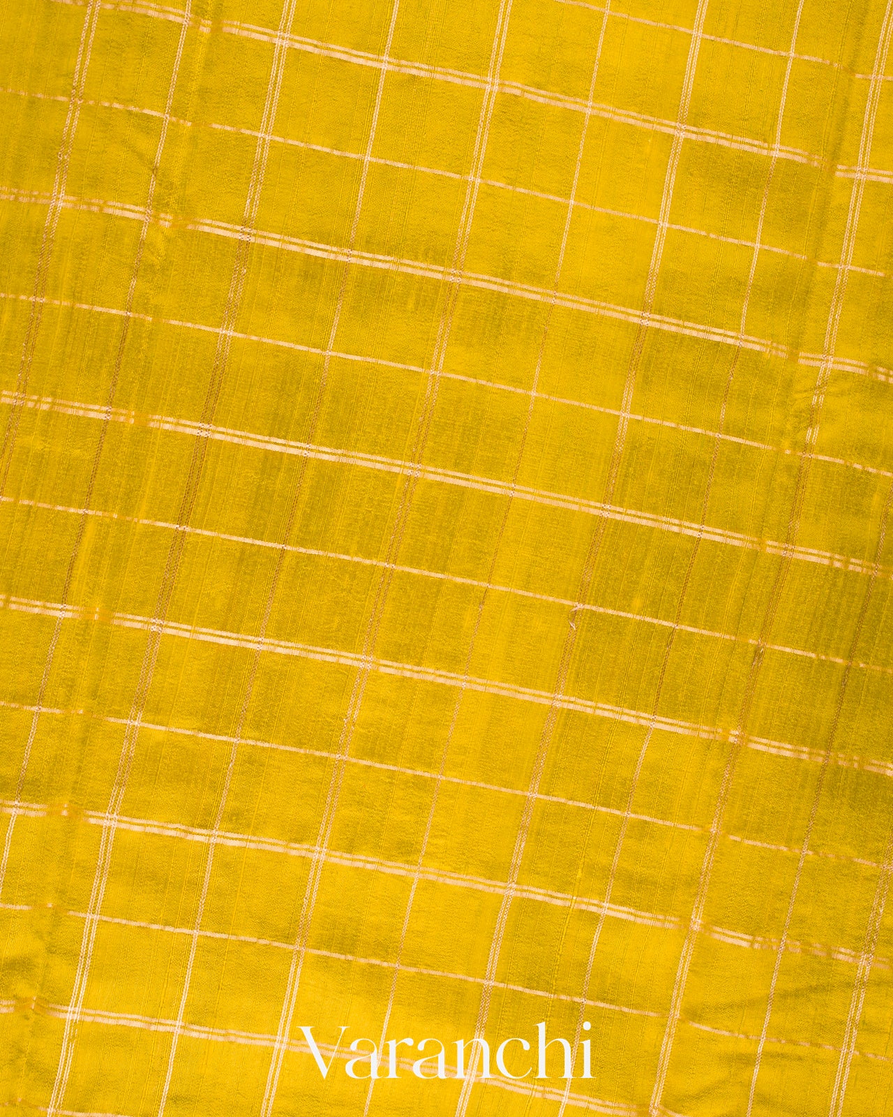 Lime Mustard Checks Raw Silk Handloom Saree