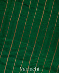 Emerald Green Striped Pure Raw Silk Handloom Saree 