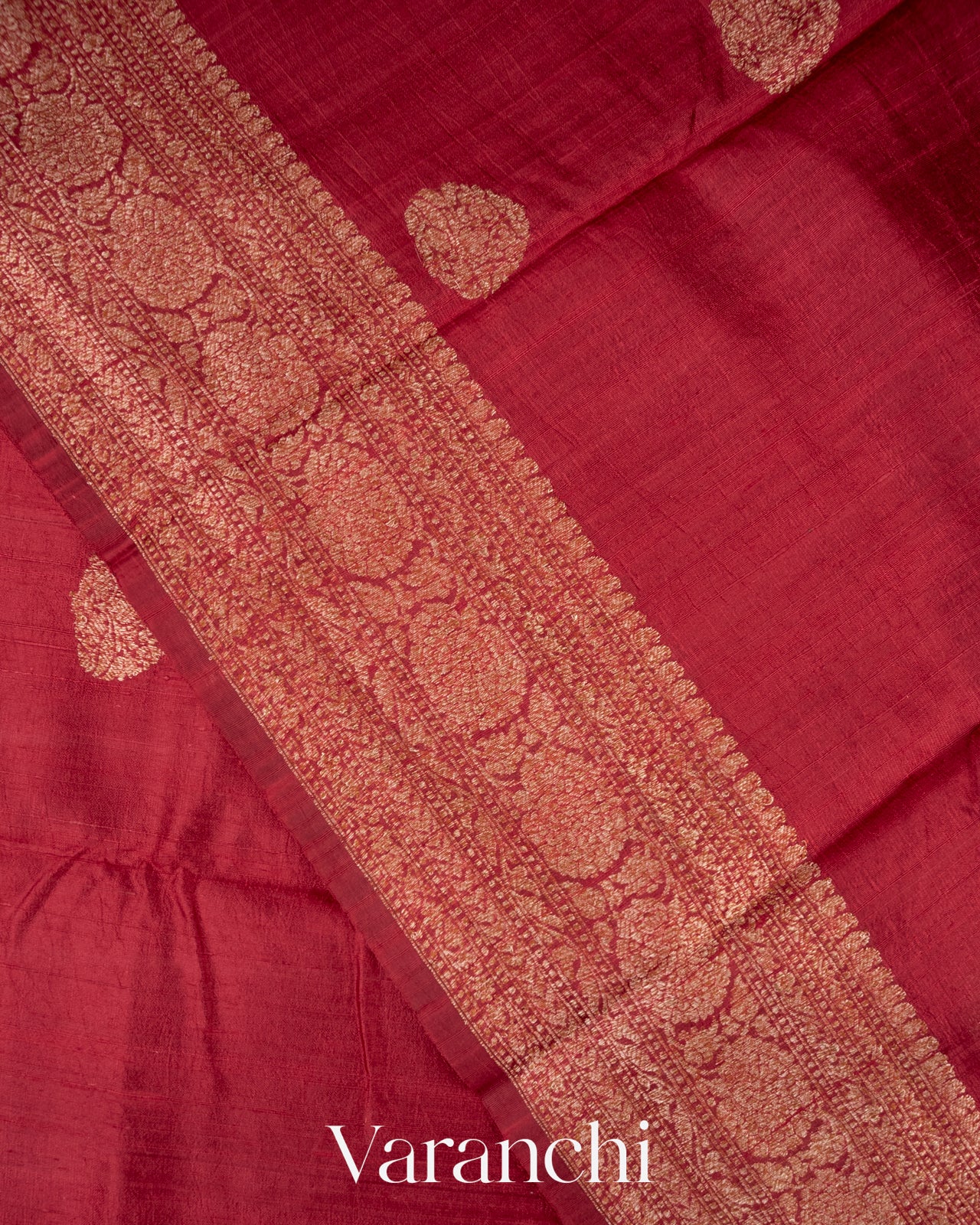 Maroon Pure Raw Silk Handloom Saree 