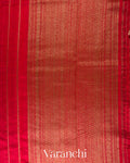 Sindoor Red Borderless Striped Pure Raw Silk Handloom Saree draft m