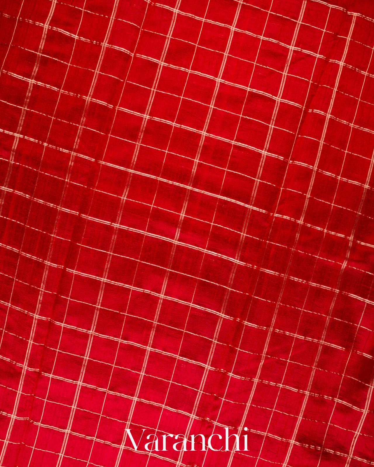 Maroon Red Checks Raw Silk Handloom Saree 